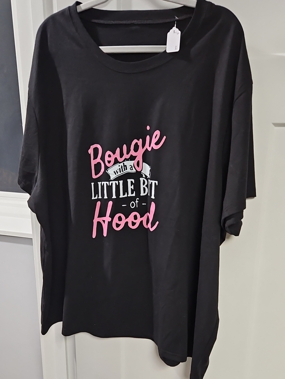 Black Short Sleeve Graphic Tee - 'Bougie with a Little Bit of Hood'